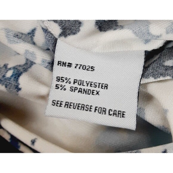 Liz Lange Womens Knit Dress Size Large Blue Multi Floral Sleeveless Wrap Front - Picture 5 of 11